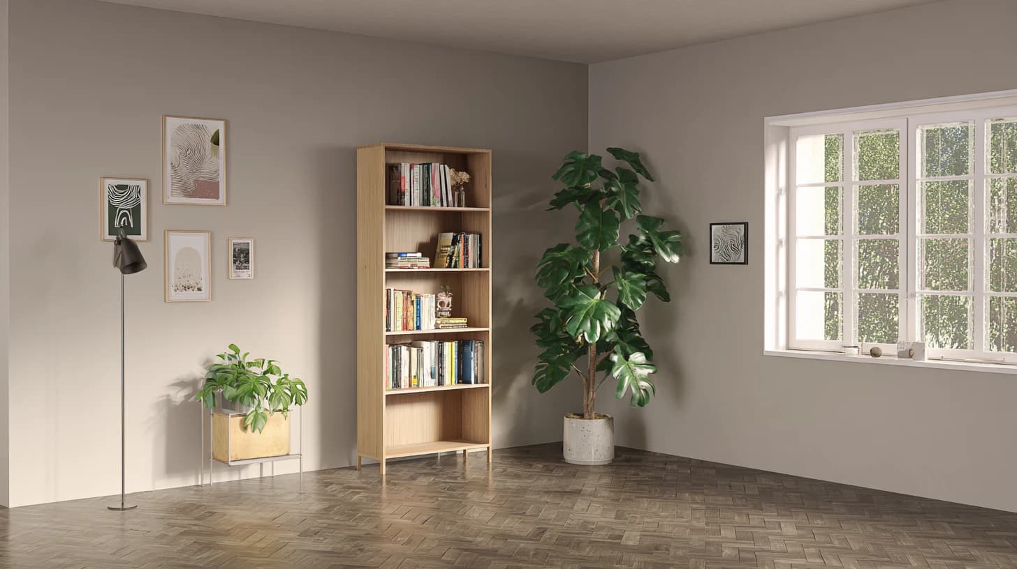 Bright Bookshelf Background 8 - Free virtual background for Zoom, Teams & Google Meet