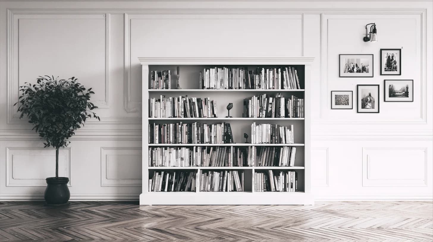 Bright Bookshelf Background 41 - Free virtual background for Zoom, Teams & Google Meet