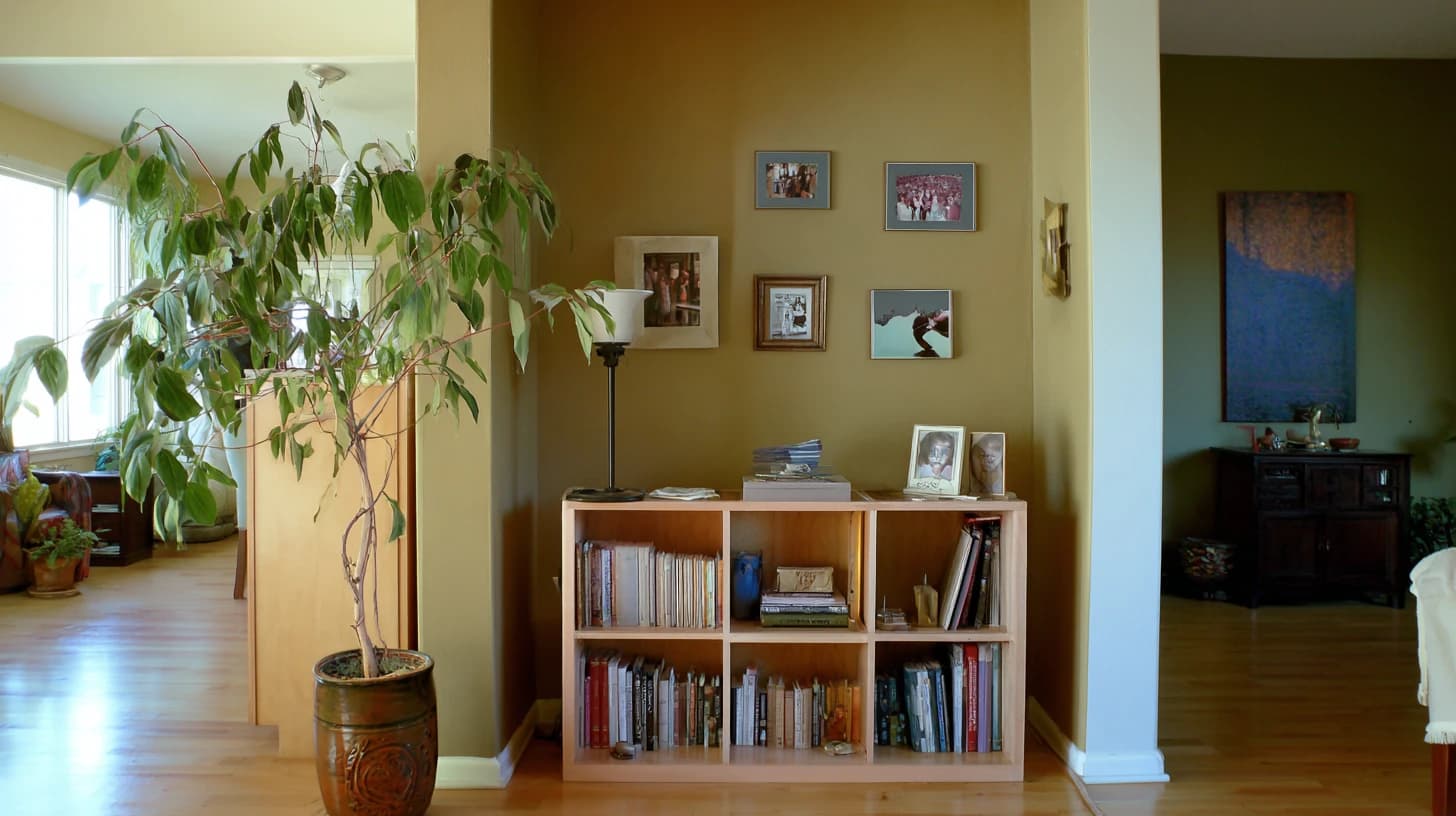 Dark Bookshelf Background 11 - Free virtual background for Zoom, Teams & Google Meet