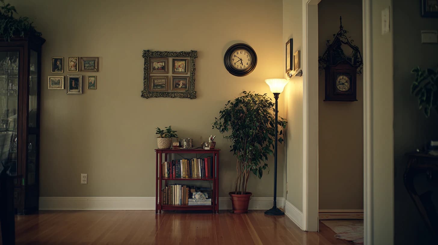 Dark Bookshelf Background 16 - Free virtual background for Zoom, Teams & Google Meet