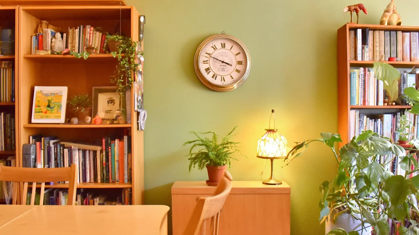 Dark Bookshelf Background 26 - Free virtual background for Zoom, Teams & Google Meet