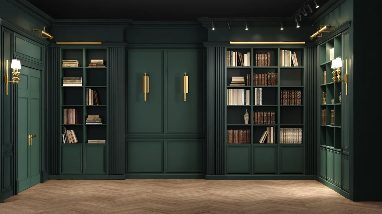 Dark Bookshelf Background 55 - Free virtual background for Zoom, Teams & Google Meet