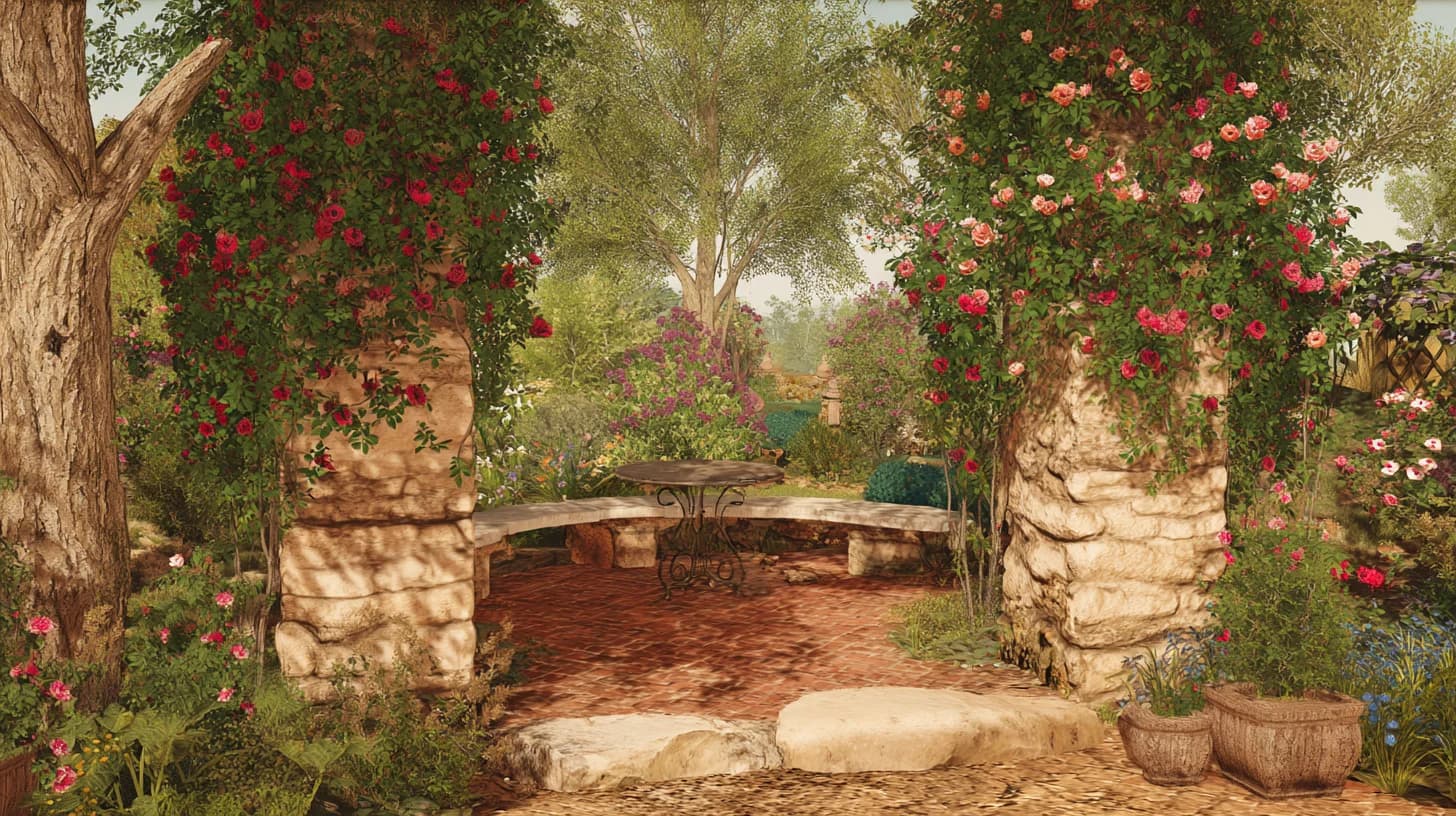 Garden Patio Background 32 - Free virtual background for Zoom, Teams & Google Meet