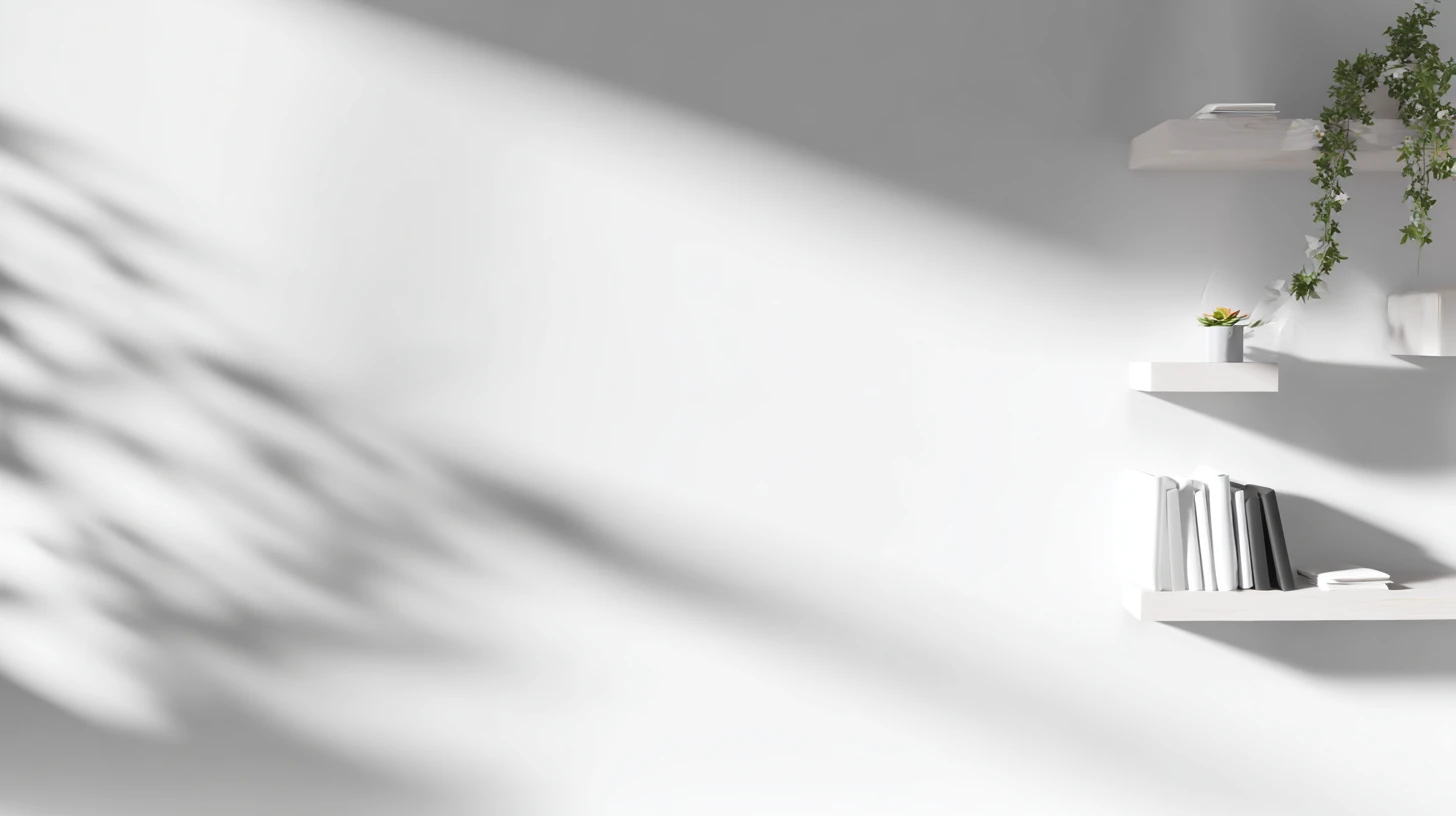 Bright Wall Shelf Background 3 - Free virtual background for Zoom, Teams & Google Meet