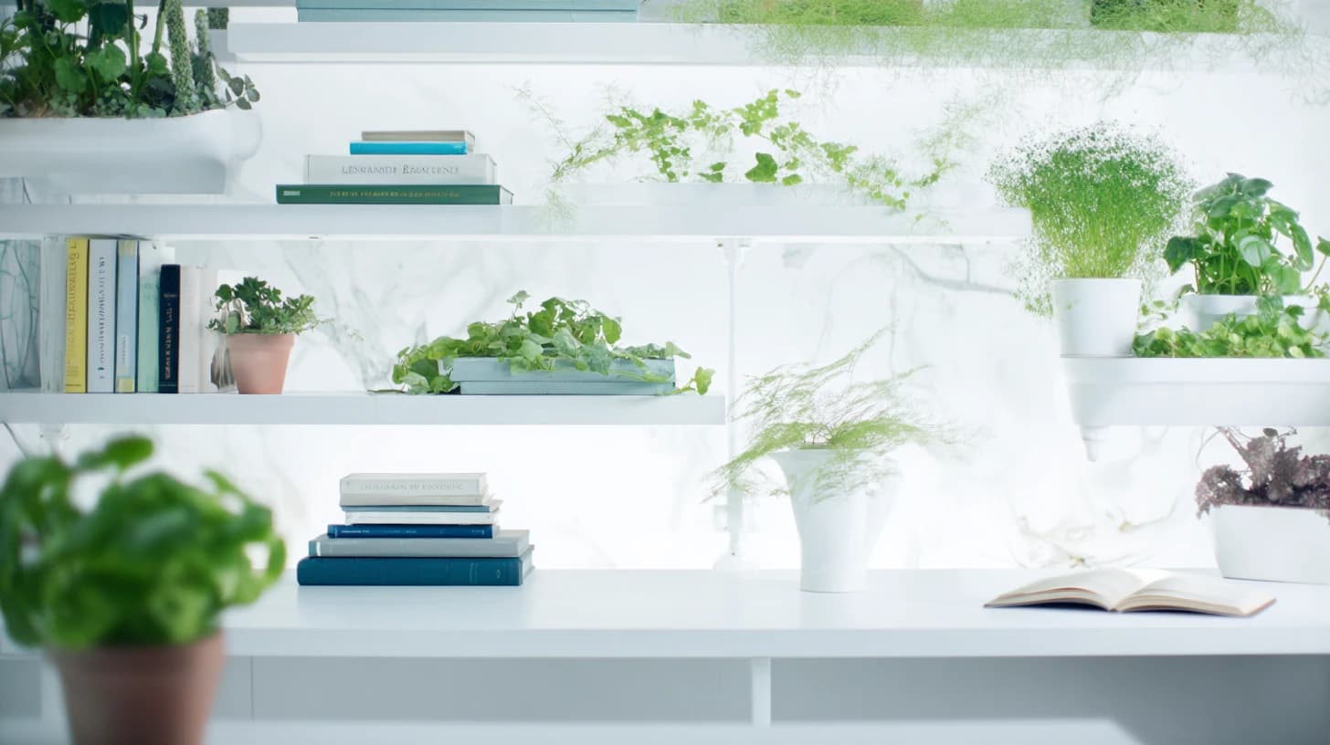 Bright Wall Shelf Background 29 - Free virtual background for Zoom, Teams & Google Meet