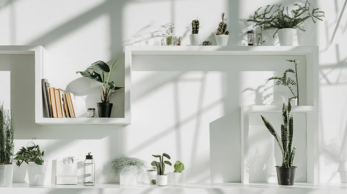 Bright Wall Shelf Background 30 - Free virtual background for Zoom, Teams & Google Meet