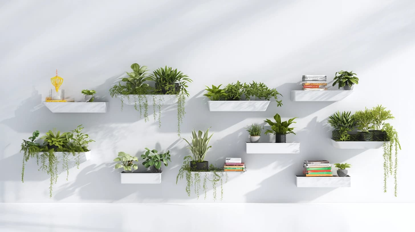 Bright Wall Shelf Background 31 - Free virtual background for Zoom, Teams & Google Meet