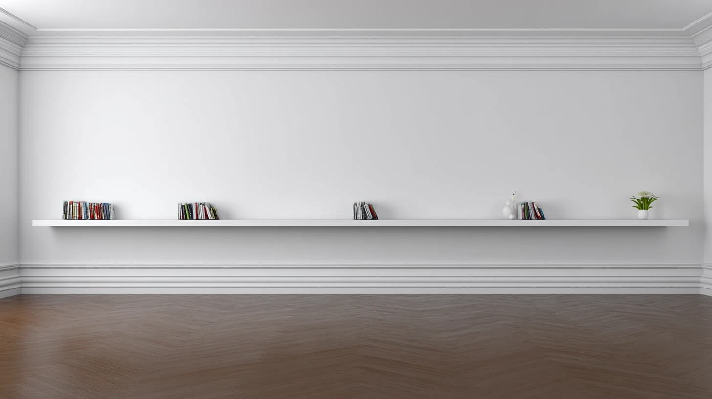 Bright Wall Shelf Background 32 - Free virtual background for Zoom, Teams & Google Meet