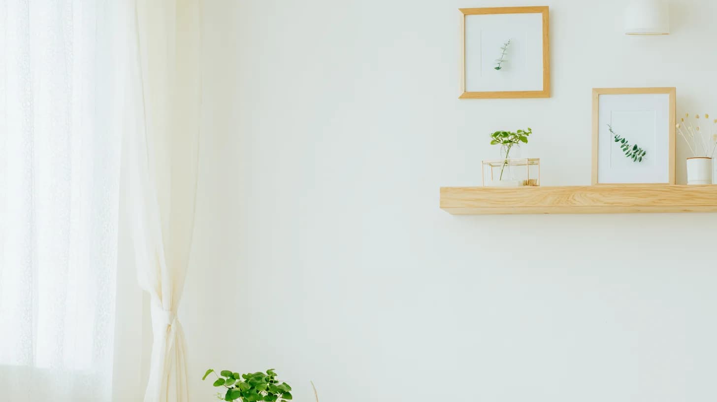 Bright Wall Shelf Background 49 - Free virtual background for Zoom, Teams & Google Meet