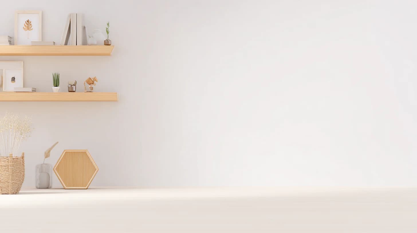 Bright Wall Shelf Background 50 - Free virtual background for Zoom, Teams & Google Meet