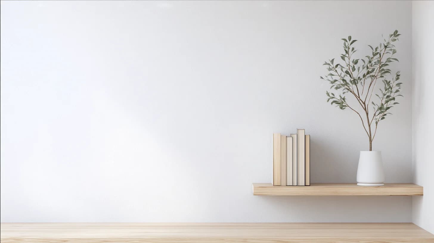 Bright Wall Shelf Background 51 - Free virtual background for Zoom, Teams & Google Meet