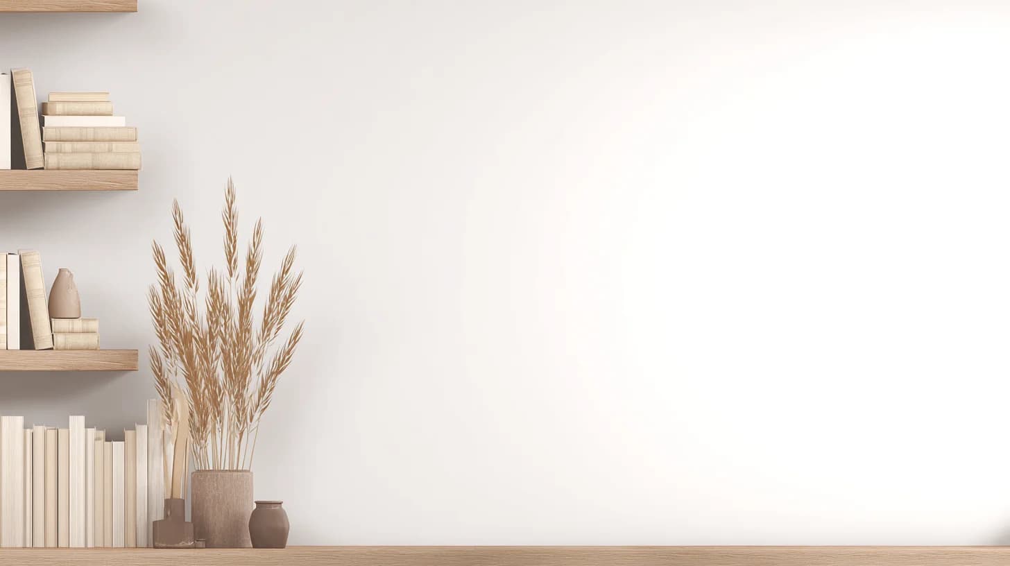 Bright Wall Shelf Background 54 - Free virtual background for Zoom, Teams & Google Meet