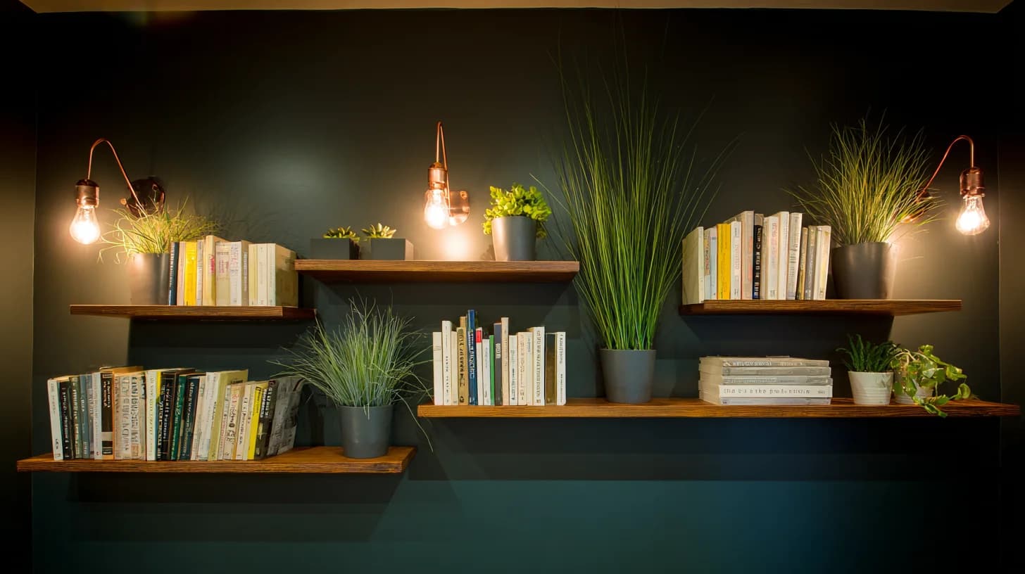 Download Dark Wall Shelf Background 75 - Professional video call background Dark Wall Shelf Background 75 - Free virtual background for Zoom, Teams & Google Meet