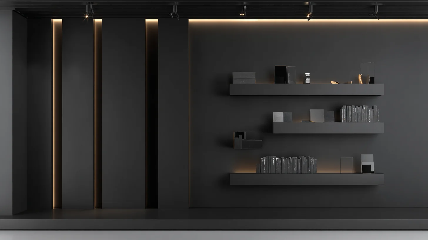 Download Dark Wall Shelf Background 79 - Professional video call background Dark Wall Shelf Background 79 - Free virtual background for Zoom, Teams & Google Meet