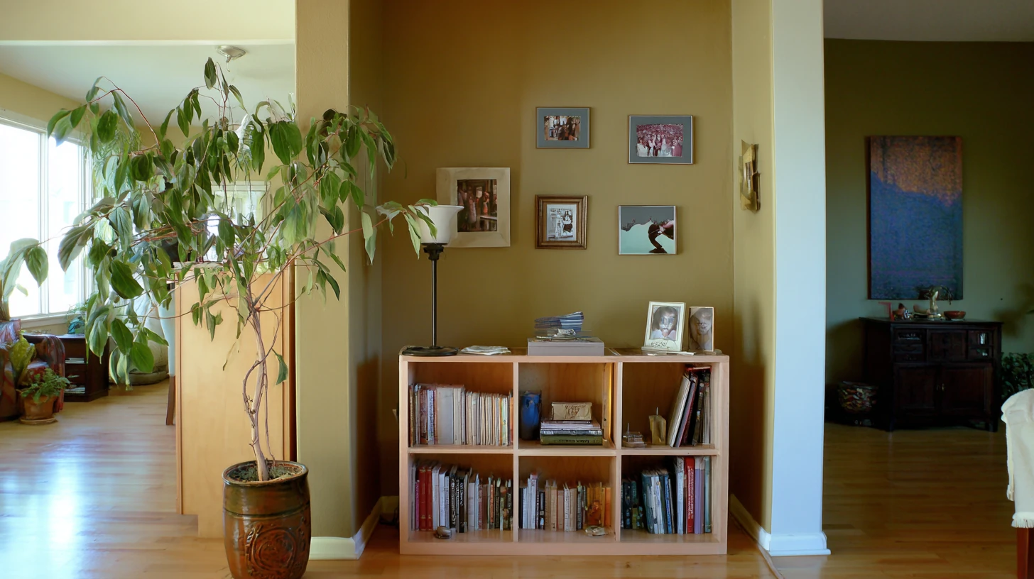 Dark Bookshelf Background 11 - Free virtual background for Zoom, Teams & Google Meet