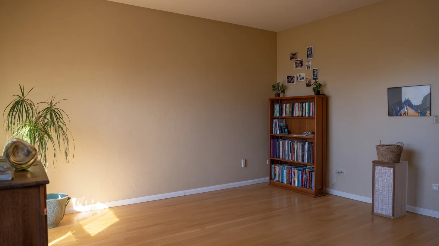 Dark Bookshelf Background 13 - Free virtual background for Zoom, Teams & Google Meet