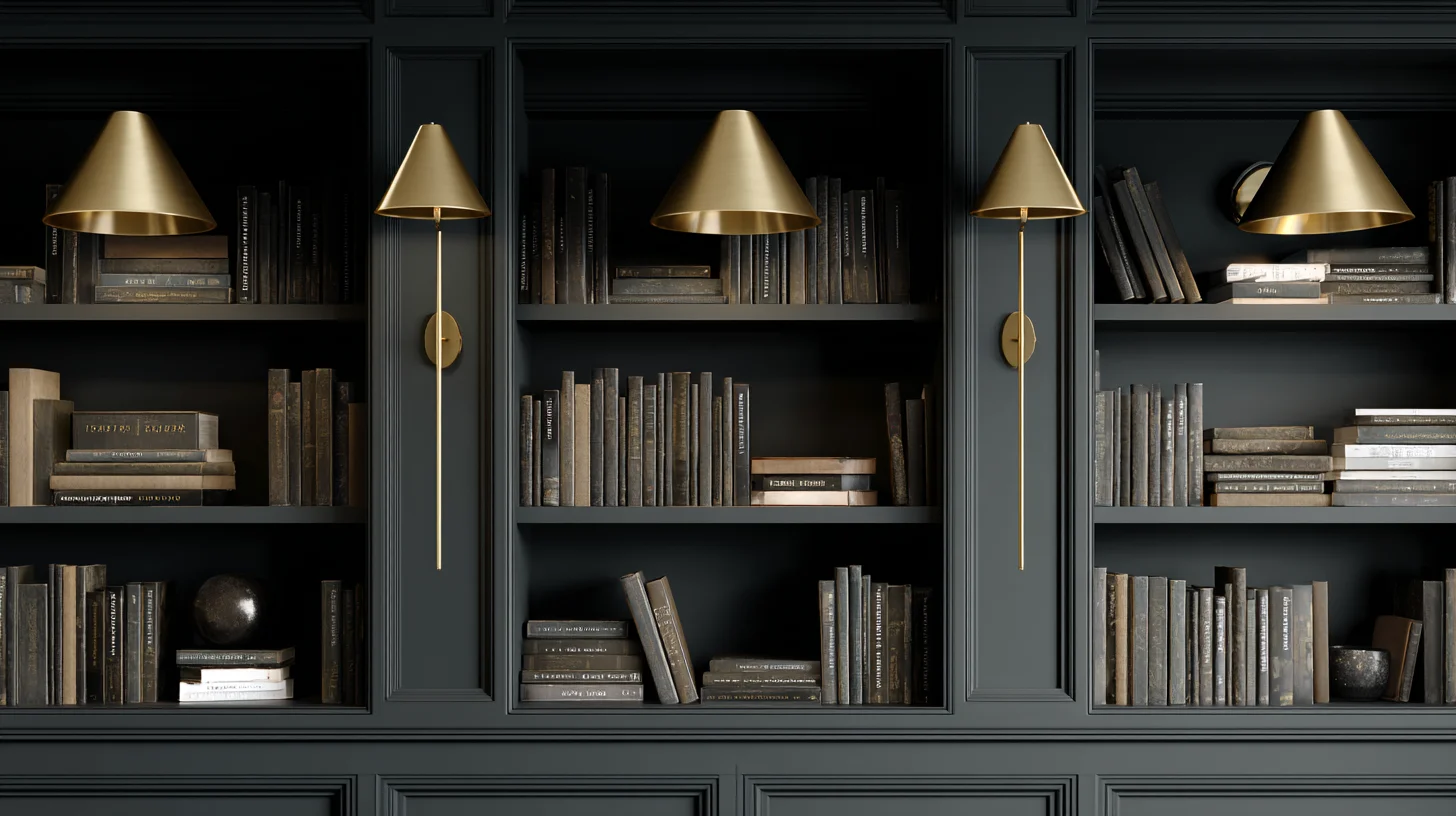 Dark Bookshelf Background 53 - Free virtual background for Zoom, Teams & Google Meet