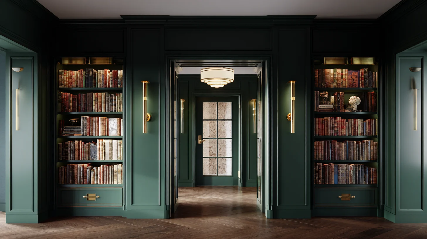 Dark Bookshelf Background 58 - Free virtual background for Zoom, Teams & Google Meet