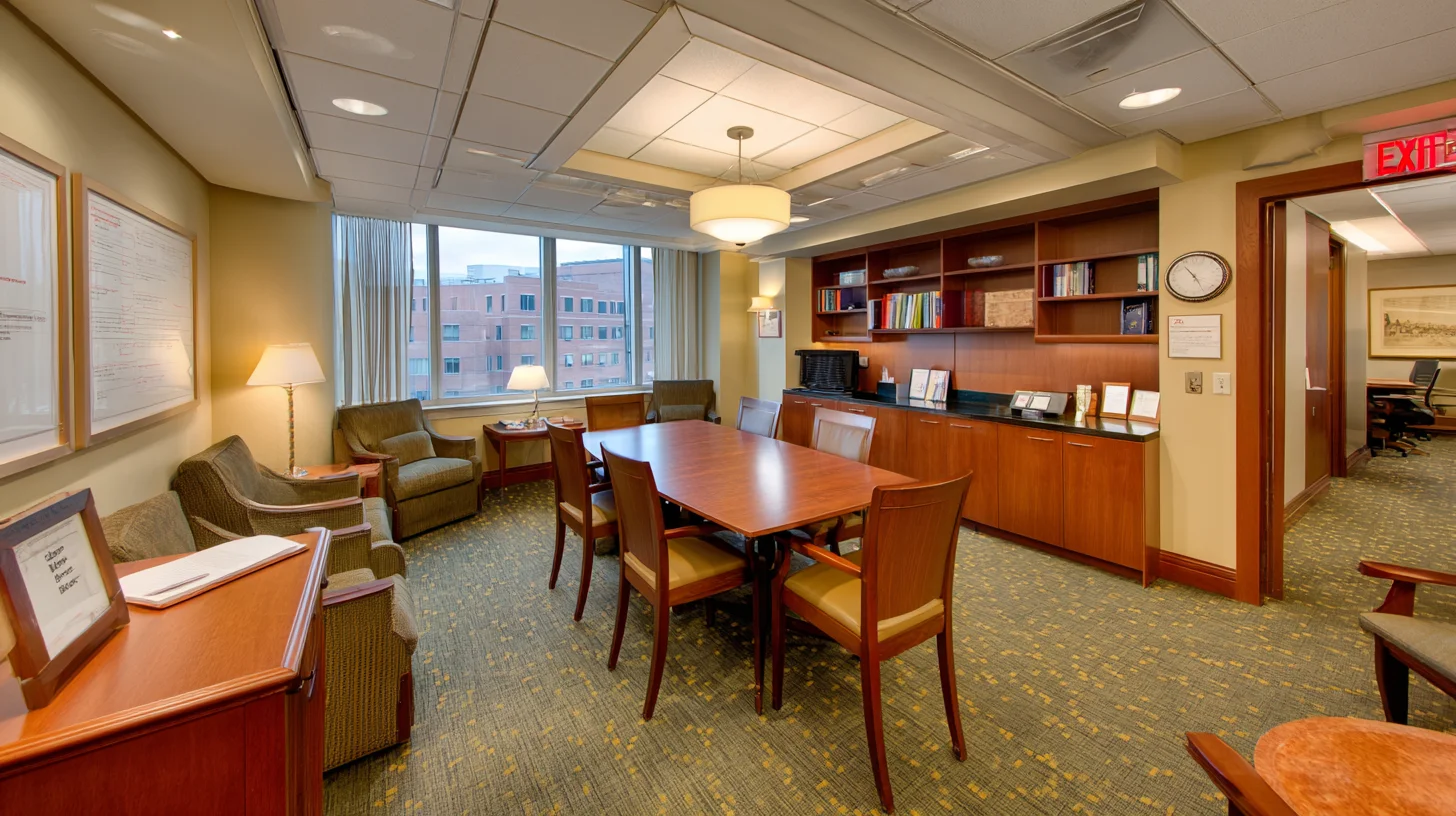 Professional office space background for business calls