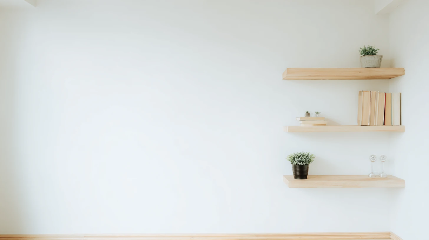 Bright Wall Shelf Background 2 - Free virtual background for Zoom, Teams & Google Meet