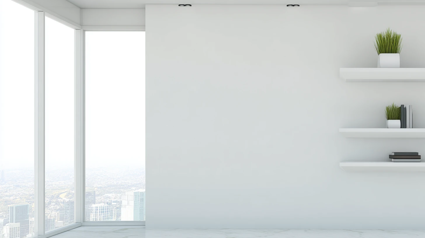 Bright wall shelf background