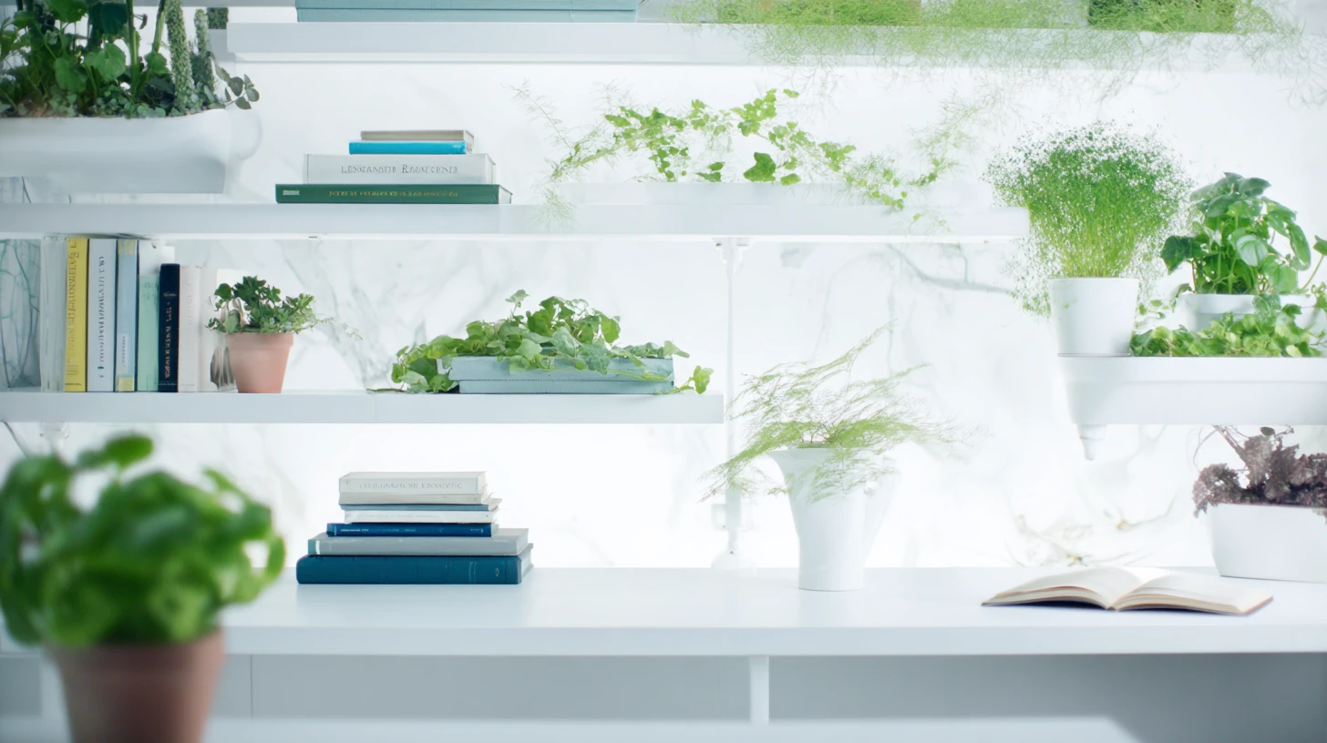 Bright Wall Shelf Background 29 - Free virtual background for Zoom, Teams & Google Meet