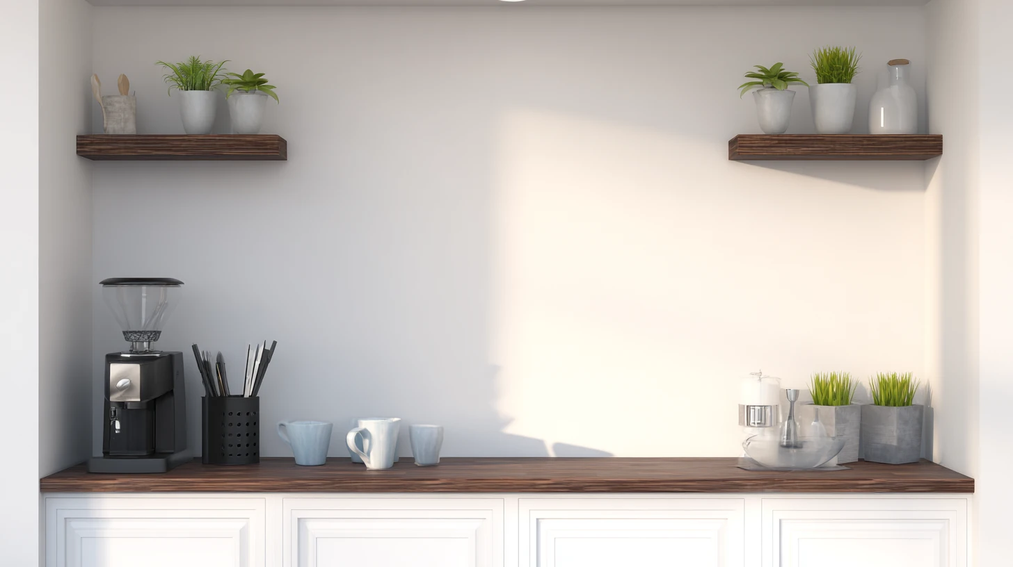 Bright Wall Shelf Background 35 - Free virtual background for Zoom, Teams & Google Meet